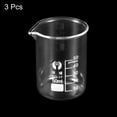 thumbnail image 3 of Unique Bargains 3Pack 50ml Low Form Glass Beaker, 3.3 Borosilicate Glass Graduated Measuring Cups with Spout, 3 of 5