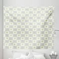 thumbnail image 1 of Vintage Tapestry, Pastel Look Romantic Checkered Pattern of Hearts and Chamomiles, Fabric Wall Hanging Decor for Bedroom Living Room Dorm, 5 Sizes, Avocado Green and Pale Grey, by Ambesonne, 1 of 1