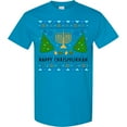 thumbnail image 3 of Inktastic Happy Chrismukkah Sweater Style with Menorah and Trees T-Shirt, 3 of 5