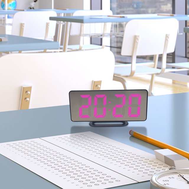 Up to 65% off New Creative Mobile Phone Charging Mirror Electronic Sleepy Alarm Clock LED Display Hotel Clock