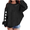 thumbnail image 2 of Cowsor Womens Varsity Oversized Sweatshirt Crewneck Long Sleeve Casual Fashion Pullover Top Fall Outfits, 2 of 5