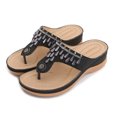 thumbnail image 5 of Samickarr Summer Sandals For Women Slippers Indoor And Outdoor Wide Women Summer Slip-On Wedges Beach Open Toe Breathable Sandals Embroidery Shoes, 5 of 9