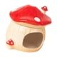 thumbnail image 4 of Casita de cerámica para hámster, cama con escondite para hámster, nido para hámster con forma de seta, pequeño animal Rojo, 4 of 9