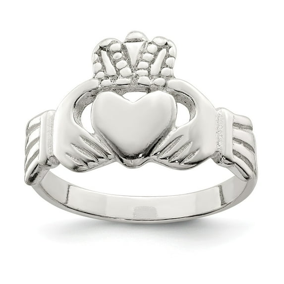 925 Sterling Silver Solid Irish Claddagh Celtic Ring Band Size 8