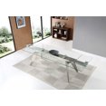 thumbnail image 5 of 79" Clear and Silver Glass and Stainless Steel Self-Storing Leaf Dining Table, 5 of 5