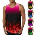 thumbnail image 1 of Qertyioot Independence Day Hommes Casual Mode Gradation Impression Pull Col Rond Débardeurs de Sport, 1 of 5