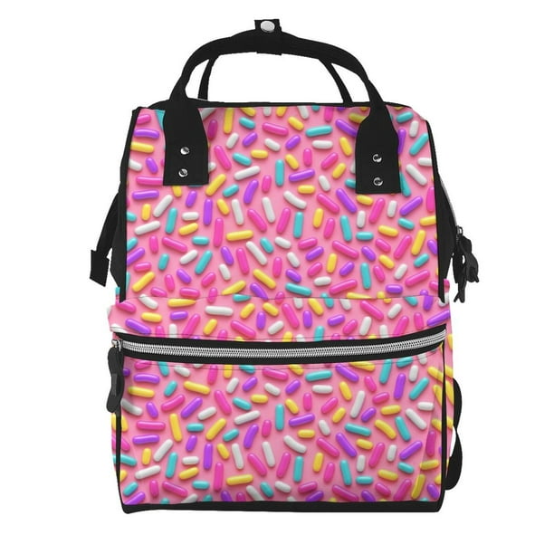 Disketp Colorful Donuts 1 Mochila de Pañales de Gran Capacidad con Múltiples Bolsillos, Mochila de Viaje Multifuncional para Bebé, Unisex, Moderna y Resistente