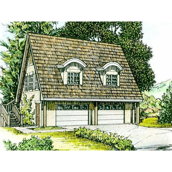 010-400: Farmhouse Country 1 Bed, 1 Bath Luxury Home Plan, 703 Sq Ft: Full Blueprints with License to Build by Home Plan Marketplace - Lesuto