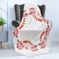 thumbnail image 4 of Rowan Soft Flannel Fleece Throw Blanket, Watercolor Style Leaves with Fruits Square Frame Design Autumn Colors, Cozy Plush for Indoor and Outdoor Use, 60" x 80", Red Orange White, by Ambesonne, 4 of 5