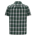 thumbnail image 3 of AHTJRT Big Tall Men's Casual Short Sleeve Plaid Button Down Shirt Classic Fit Chest Pocket Tees Green L, 3 of 5