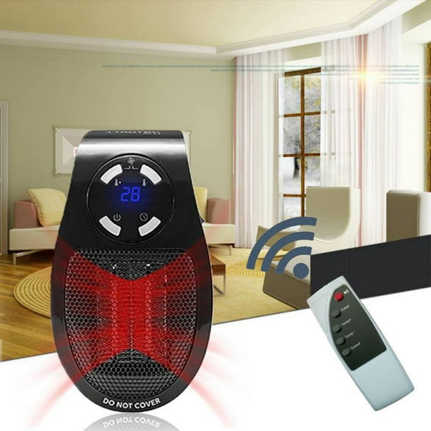 Mini Space Heater Fan Heater, Small Wall Plug Heater Portable PTC Heater with Timing Remote Control and Overheating Protection for The Office and - Walmart.com