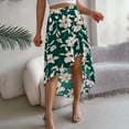 thumbnail image 5 of Women's Long Skirts Floral Elastic High Waist Asymmetrical Hem Skirt, 5 of 9