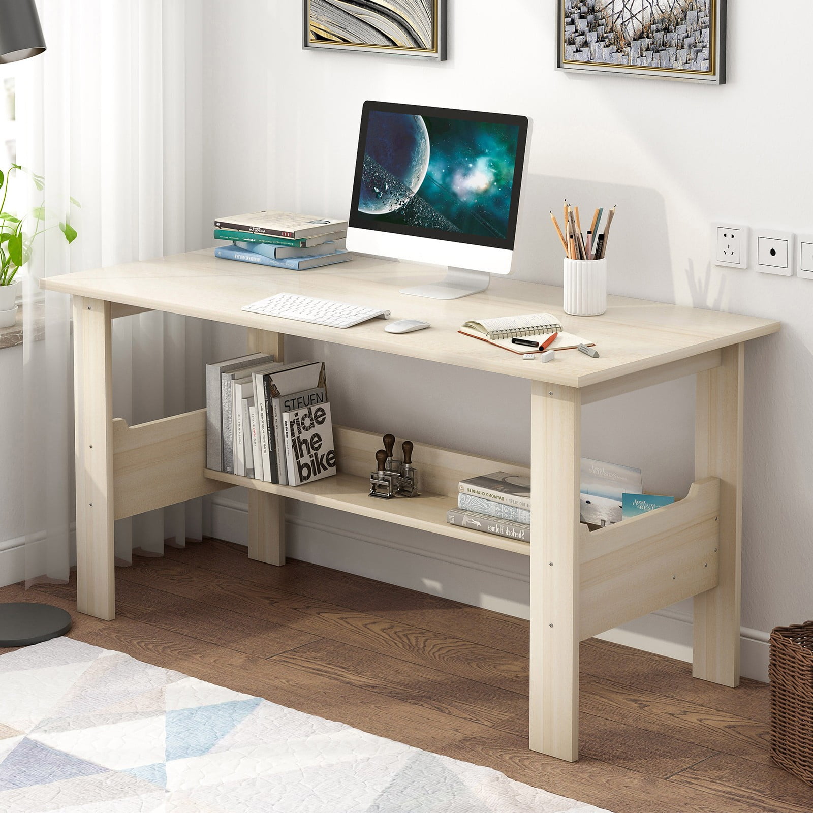 Details about   Computer Desk PC Laptop Table Study Workstation Wood Home Office Furniture white 