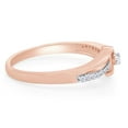 thumbnail image 3 of AFFY 0.10CT Natural White Diamond Split Shank Heart Promise Ring in 14K Rose Gold Over Sterling Silver-5, 3 of 7