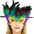 thumbnail image 3 of Masquerade Masks for Women - Mardi Gras Mask for Women with Feathers - Womens Mascarade Venetian Mask for Masquerade Party, Cosplay Prom, Christmas, 3 of 4