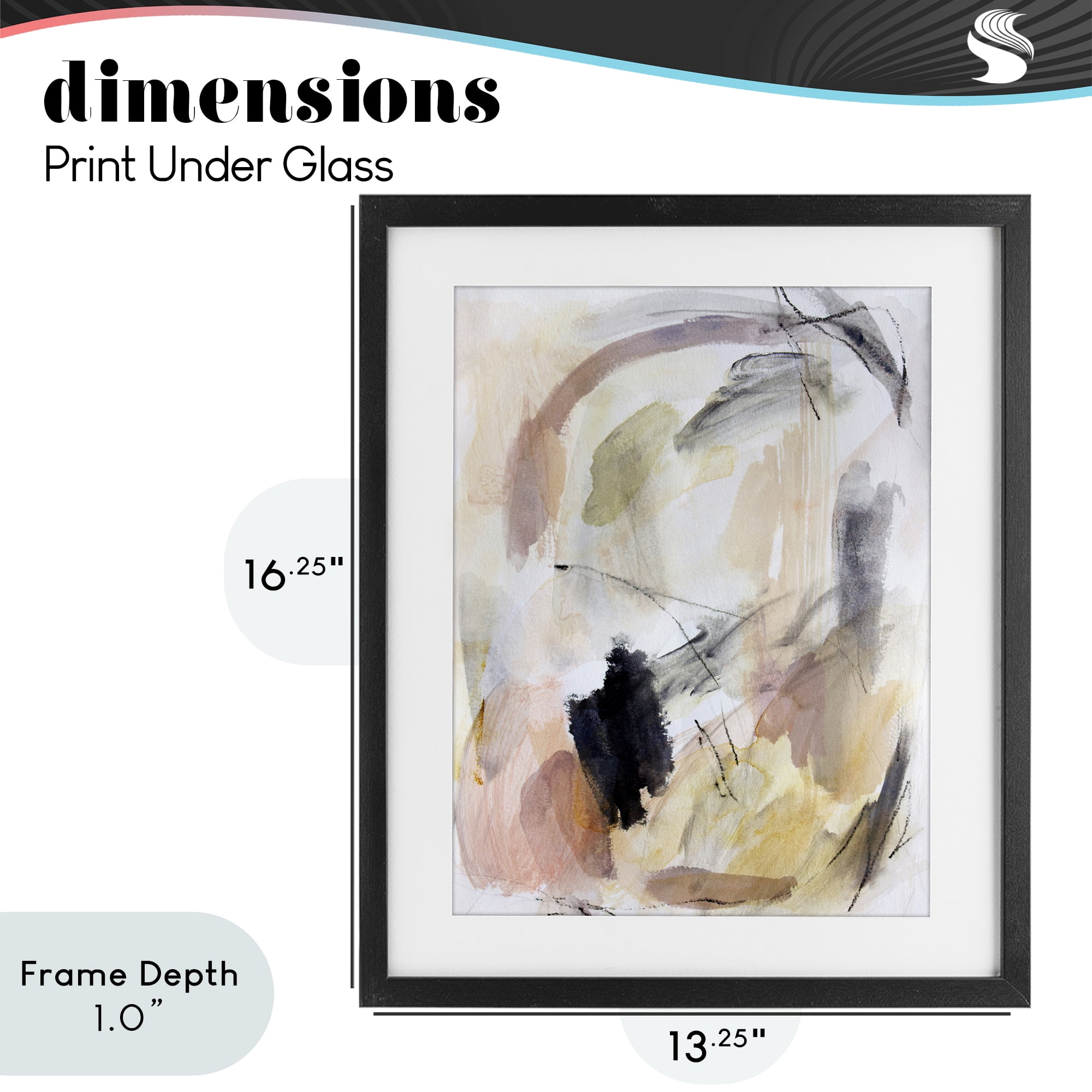 Stupell Industries Chaotic Sketches Paint Strokes Black Framed Print Under Glass, design by Hope Bainbridge