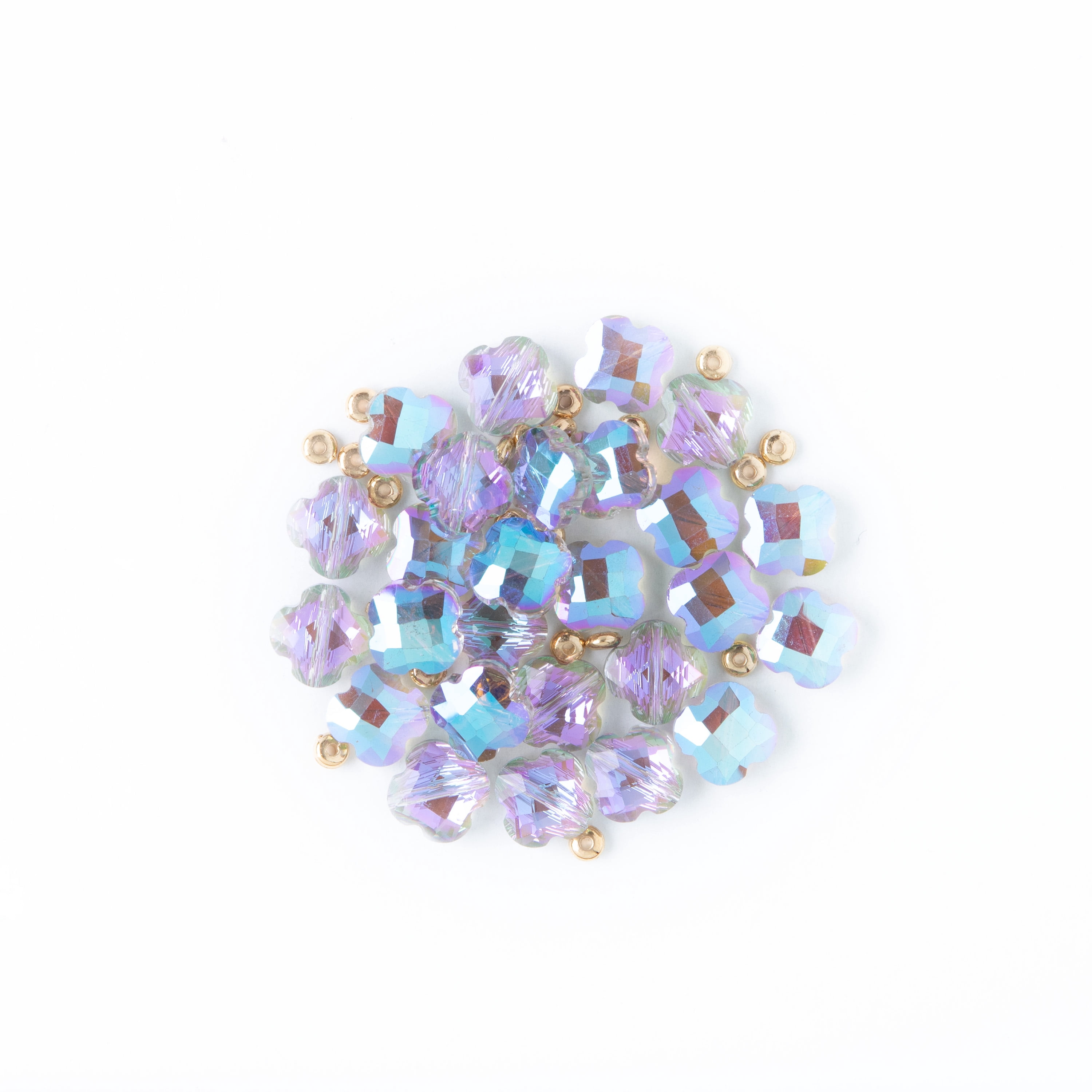 The Beadery Craft Products DIY Strand Purple AB Glass Quatrefoil Beads, 7in. Adult.