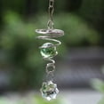 thumbnail image 5 of Campana de viento metálica con colgante de cristal Ornamento colgante hecho a mano para el jardín del hogar, 5 of 5