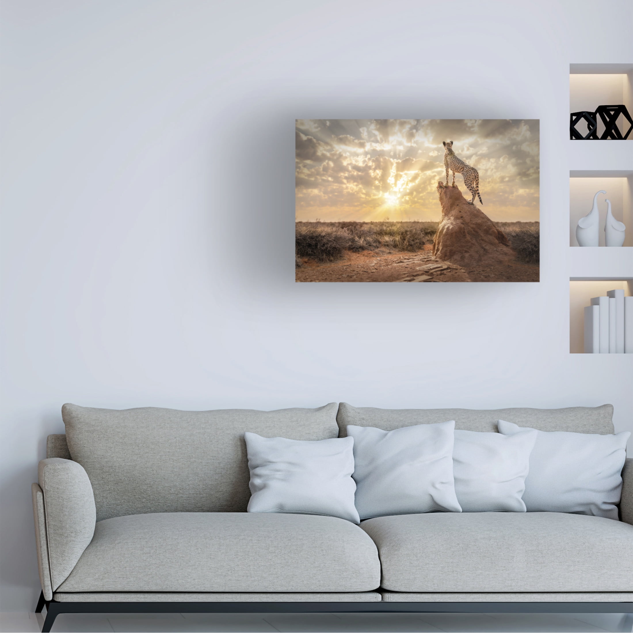 Trademark Fine Art Marcel Egger  SundownCheetah Canvas Wall Art