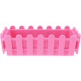 thumbnail image 1 of Mini Fence Fence Flower Box Design Plastic Flower Pot Bonsai Desktop Decoration (Pink), 1 of 5