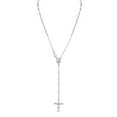 thumbnail image 2 of SuperJeweler Sterling Silver Rosary Cross Necklace With Y Strand on 3mm Ball Chain, 18 Inches For Women, 2 of 5