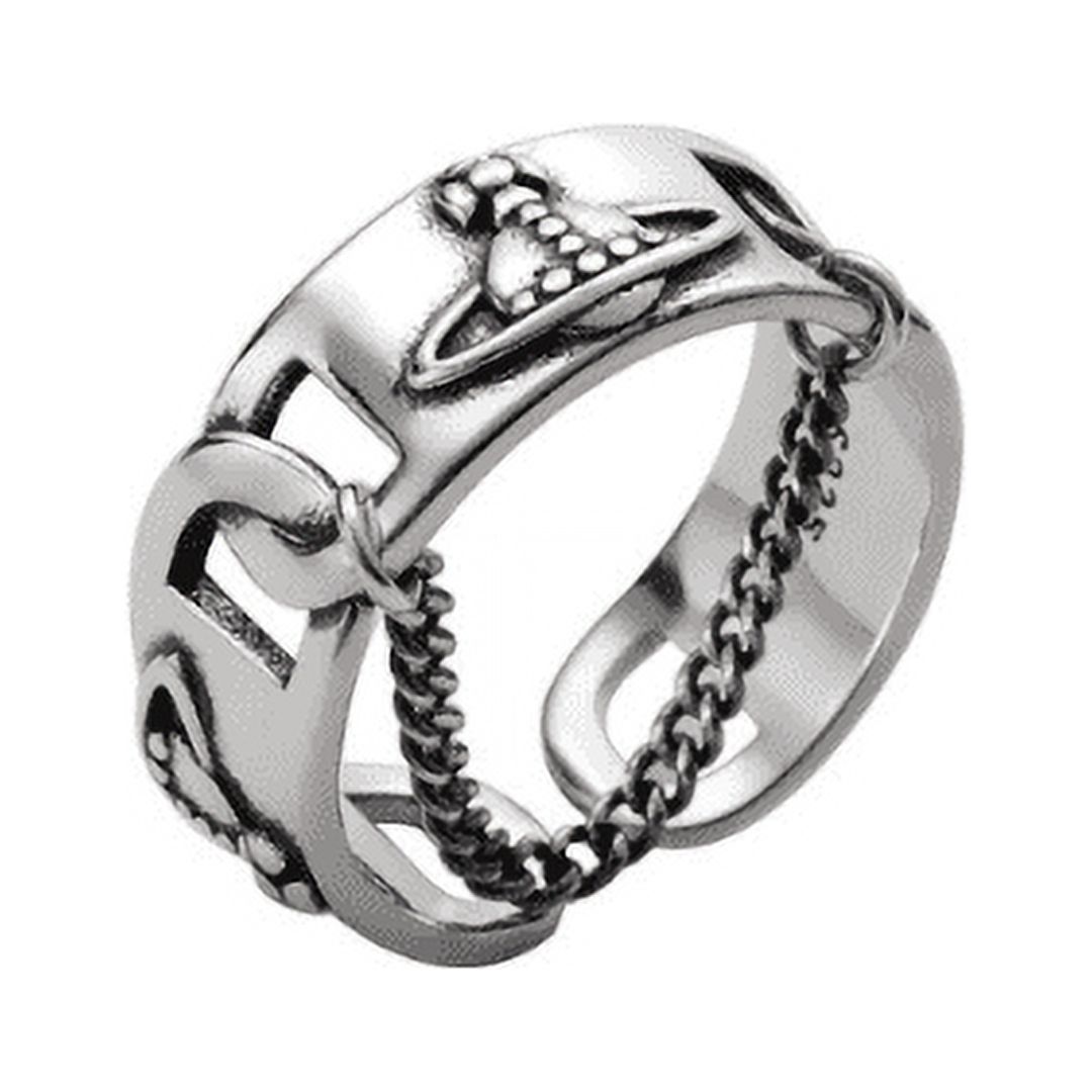 アクセサリー GARNI archive sterling silver ring y2k Beccalame Saturn Chain Sterling Silver Adjustable Ring Y2K