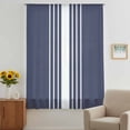 thumbnail image 3 of Vintage Striped Sheer Curtains 72 Inches Long, Midnight Blue Modern Simple Lines Light Filering Curtains, Breathable Simi Curtain Privacy Drapes for Living Room Bedroom Lightweight Window Treatment, 3 of 9