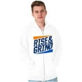 thumbnail image 4 of Rise and Grind Skateboarding Quote Men's Big & Tall Graphic Zip Up Hoodie Brisco Brands 4X, 4 of 5