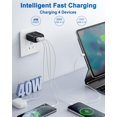 thumbnail image 4 of Bloque de cargador USB C Kuewtya de 40 W, paquete de 2, 4 puertos tipo C, 4 of 7