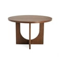 thumbnail image 6 of Christopher Knight Home Farmhouse 48" Round Dining Table, Solid Wood U-Base, Walnut, 6 of 11