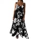 thumbnail image 3 of Vestido Bohemio de Verano con Tirantes Finos, Sin Mangas y Cuello en V para Mujer, con Estampado Floral, para Vacaciones, Color Negro, Talla XXXL, 3 of 9