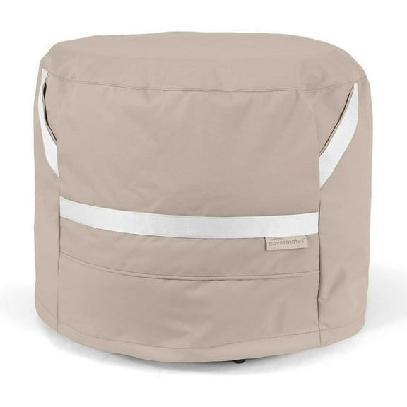 Covermates Prestige Round Fire Pit Cover – Heavy-Duty Water-Resistant Outdoor Patio Protection with 900D Polyester, Mesh Air Vents, Buckle Straps & Drawcord Hem, ROUND 36DIAMETER x 25H, Clay