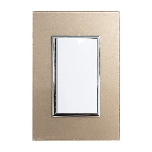 KIT 2 PLACAS CON 1 APAGADOR SENCILLO CHAMPAGNE Sanelec VENECIA 4555