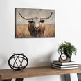 thumbnail image 4 of Longhorn Cow Canvas Wall Art, Rustic Western Cattle Painting Print, Farmhouse Animal Artwork for Living Room Bedroom Office Decor, Ready to Hang, 4 of 6