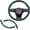 Bright Green, variant on Chasenew 2pcs Universal Fit Carbon Fiber Steering Wheel Cover, Anti-Skid Steering Wheel Cover/Segmented Steering Wheel Protector/Car Interior Accessories (Gray)