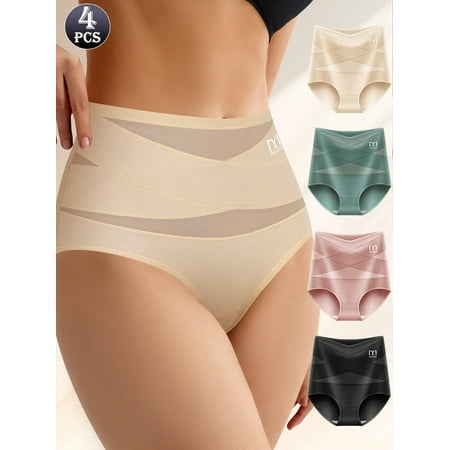 4 Pcs Tummy Control Shapewear Panties For Women High Waisted Body Shaper Underwear Girdle Panty Seamless Shapewear