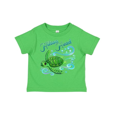 

Inktastic Hilton Head Cute Sea Turtle with Waves and Bubbles Boys or Girls Toddler T-Shirt