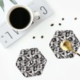 thumbnail image 4 of Easygdp sous-Verres en Cuir Ou Fleurs de Lys Ensemble de 4, Antidérapants, Résistants à la Chaleur pour Maison, Bureau, Cuisine (Rond, Carré, Octogone, Hexagone)-Hexagone, 4 of 6