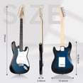 thumbnail image 3 of Guitarra eléctrica Susen Solid de tamaño completo de 39 pulgadas con kit de amplificador de 5 W, azul, 3 of 5