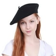 thumbnail image 4 of KBETHOS Women's 100% Wool French Beret Hat, Black, 4 of 5