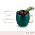 thumbnail image 2 of Twine Moscow Mule Mug for Cocktail Drinks, Party, Home Bar, 16 oz Emerald, 2 of 6