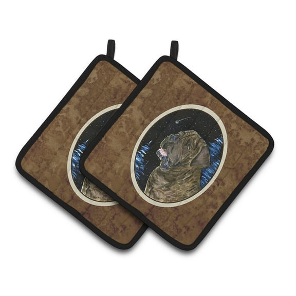 Carolines Treasures SS8463PTHD Starry Night Mastiff Pair of Pot Holders, 7.5HX7.5W, multicolor