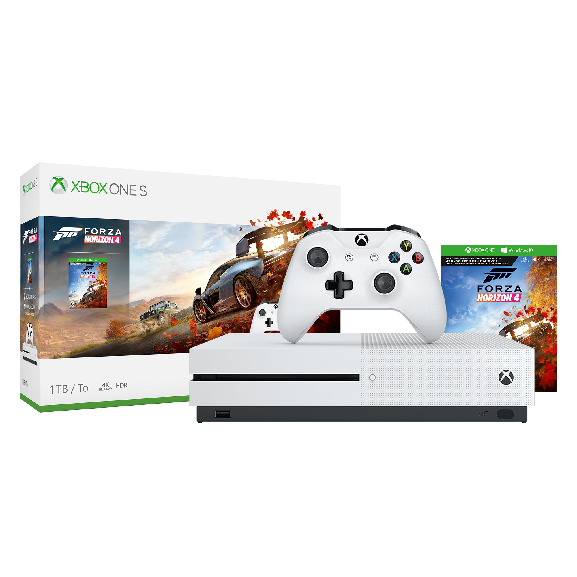 Microsoft Xbox One S 1TB Forza Horizon 4 Bundle, White, 234-00552