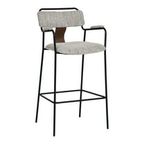 Couva Barstool Gray Tweed Barstool, Modern Style, Soft chenille fabric, Steel, Indoor Bar
