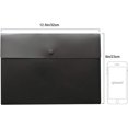 thumbnail image 2 of Carpeta de archivos con bolsillos, funda de plástico, sobre de plástico, carpeta de archivos de documentos planos, organizador de cartas con cierre de botón a presión, tamaño carta A4 (paquete de 5, negro) Zhivalor WRJM-706-1, 2 of 6