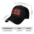thumbnail image 2 of Baseball Cap, Black Red Checkered Golf Hat, Black Adjustable Baseball Hats for Women Men Outdoor Travel Daily Wear, 2 of 8