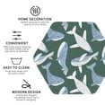 thumbnail image 3 of Lsque Beautiful Whales Pattern 4" Drink Coasters Set of 4, PVC Leather Absorbent Coasters, Table Coaster Set Decorative Coffee Cup Coasters Housewarming Gift -Hexagon, 3 of 6