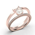 thumbnail image 3 of Gorgeous Minimalist 1.65 Carat Pear Cut Classic Diamond Moissanite Engagement Ring, Wedding Ring, One Matching Band in 925 Sterling Silver With 18k Rose Gold Plating, Gift For Her, 3 of 4