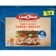Land O' Frost Premium Honey Smoked Turkey Breast, Deli Sliced, 1 lb, 4 Slice Serving, 8g Protein, Resealable Plastic Pouch