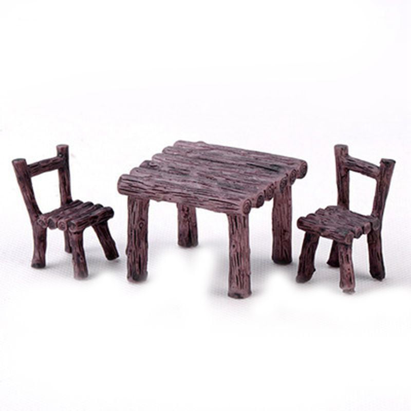Table Chairs Miniature Landscape Fairy Garden Dollhouse Decoration S